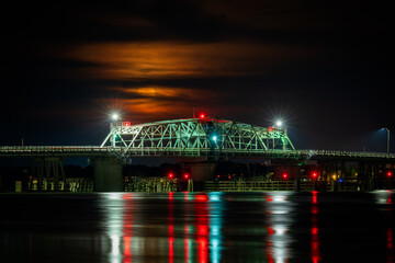 Strawberry Moon over Bridge