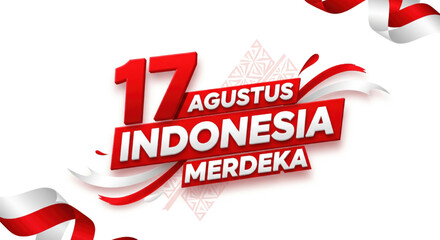 indonesia independence day 17 Agustus Indonesia Merdeka Flyer Banner Poster Design Vector Illustration