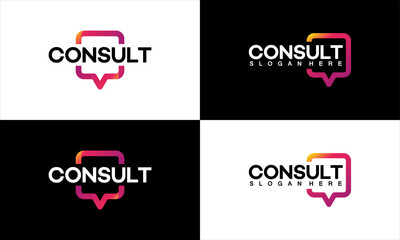 Set of Modern Gradient Consulting Agency logo template designs