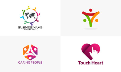 Set of Charity logo, Healthcare logo designs template