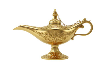 magic aladdin genie lamp isolated on white or transparent background. PNG