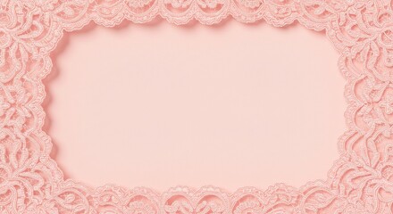 Pink lace frame background decorative border elegant feminine design invitation card template mockup space -