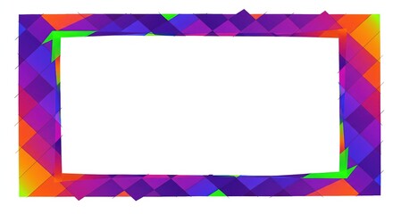 Abstract colorful frame design with geometric shapes for photo or text graphic design element -