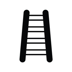 Simple Black and White Ladder Icon for Design and Illustration Use