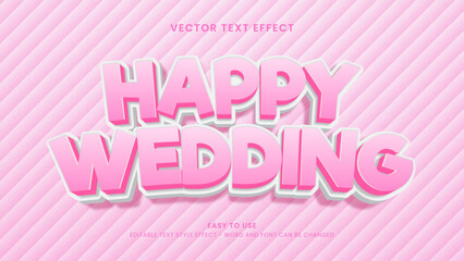 happy wedding editable text effect