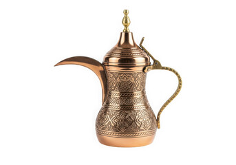 Photo of traditional arabic coffee pot isolated on transparent background