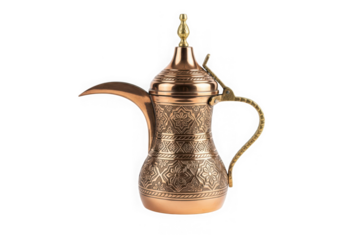 Photo of traditional arabic coffee pot isolated on transparent background