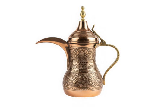Photo of traditional arabic coffee pot isolated on transparent background