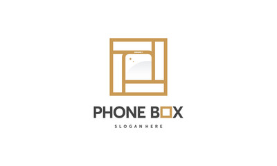 Phone Box Line Logo designs