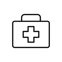 Fototapeta premium Simple and Clean Medical First Aid Kit with Cross Symbol Icon Design