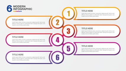 Infographic design with circle infographic template design and number, 6 options or steps.