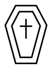 十字架付き棺桶のハロウィンアイコン