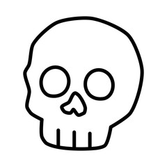 ドクロのハロウィン線画アイコン