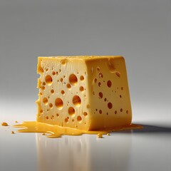 A Meltdown of Deliciousness: A block of Swiss cheese begins its transformation