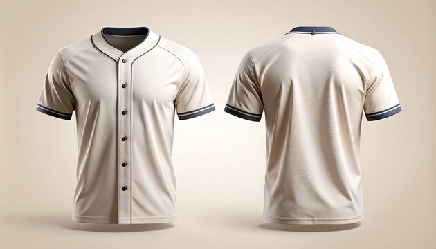 Classic blank baseball jersey mockup with front and back views for design presentation