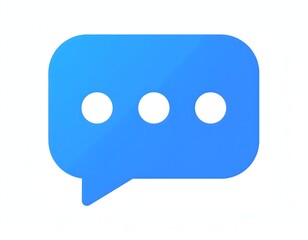 Fototapeta premium Rectangle Shaped Blue Message Icon with Three Dots Indicating Ongoing Conversation or Typing