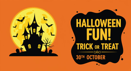 Halloween Fun: Trick or Treat on October 30th. Halloween Background Vector