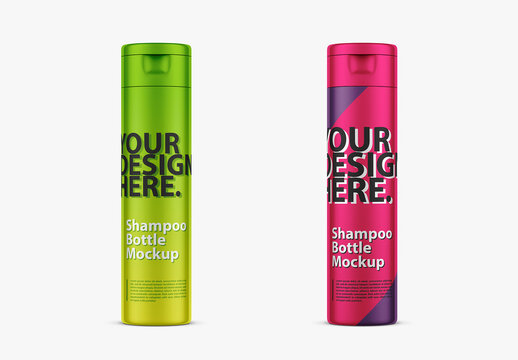 Glossy Plastic Shampoo Bottle Mockup