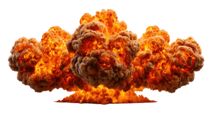 Explosive Intensity: A vivid, large-scale, hyper-realistic explosion dominates the frame, with swirling clouds of fire and smoke captured in exceptional detail.