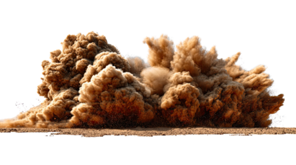 Explosive Dust Cloud Rising: A powerful display of nature's raw energy as a massive dust cloud erupts, captured with stunning clarity against a backdrop of the desert landscape.