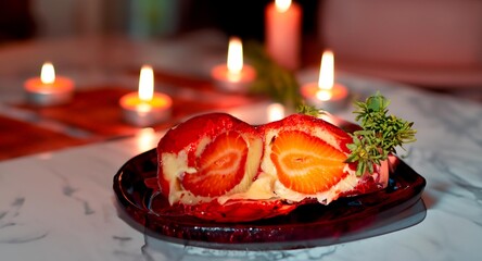 The most romantic sweet in the world, the iconic strawberry dessert with viral love, fresh strawberry, powdered milk brigadeiro and red caramel topping. Morango do amor