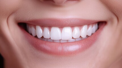 Fototapeta premium serene meditating spirituality clarity, A close-up of a bright, healthy smile featuring straight, white teeth and soft, natural lips, exuding happiness and confidence.