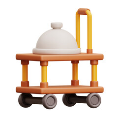 3D illustration hotel food cart. Good for illustrating hospitality, travel industry, and 3D art