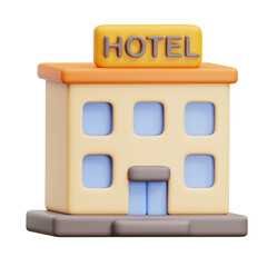 3d illustration hotel Building. Perfect for hotel marketing and tourism