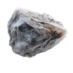 Obraz premium A natural gray rock with visible texture, showcasing rough surface and crystalline formations, typical of geological specimens in nature.