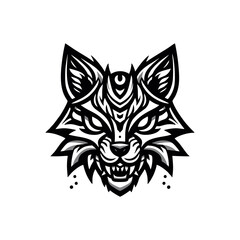 Obraz premium A tribal mask with wolf elements