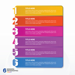 Infographic design with circle infographic template design and number, 6 options or steps.