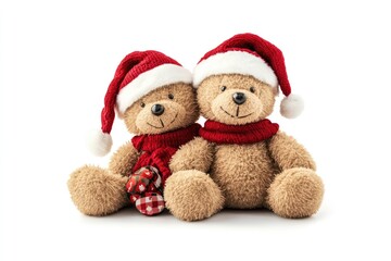 Heartwarming Holiday Moments Isolated on White Background, Depth of Field