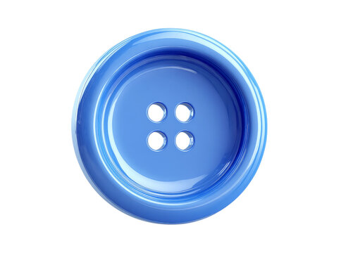 Shiny blue four hole button isolated on black background, Isolated On White, Transparent Background, Png Cut Out