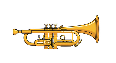 Fototapeta premium Detailed Vector Illustration of a Brass Trumpet with a Clean Outline for Graphic Design Projects