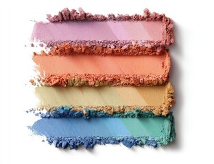 Colorful eyeshadow powder swatches