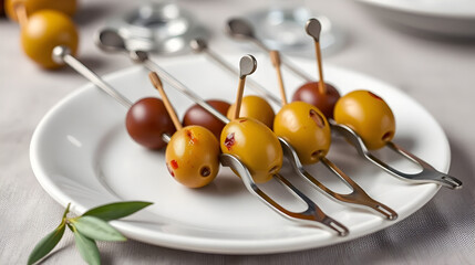 Olive forks. A device for impaling olives during the meal. Set of forks.