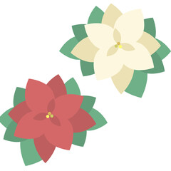 ポインセチアのシンプルイラスト