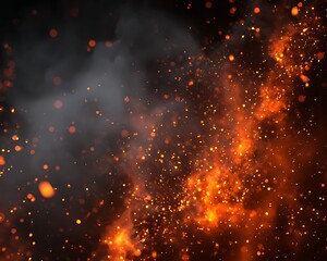 Obraz premium Orange and Grey Embers and Smoke Abstract