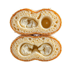 Fototapeta premium Unique Cross-Section of Soft Cheese and Egg in Deli Roll