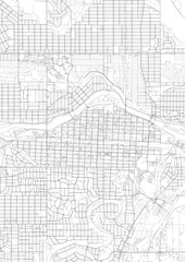 Obraz premium Zoomed-In Map of Calgary's Highway System