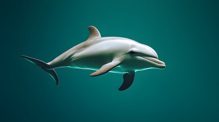 bottlenose dolphin floating above green screen