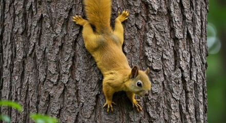 Obraz premium Squirrel on a Tree Trunk