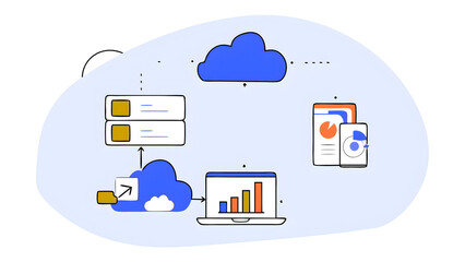 internet of things (iot) technology woman using mobile smartphone with e-commerce technology icon on virtual global internet network global business social media digital marketing concept.