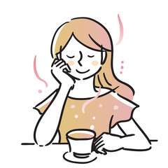 お茶を飲む女性