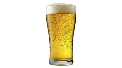 Cold beer glass, golden liquid, white foam, droplets, on a transparent background, PNG image, PNG file