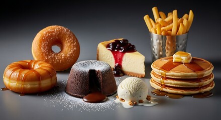 Irresistible temptation, a culinary indulgence of sugary treats and savory delights