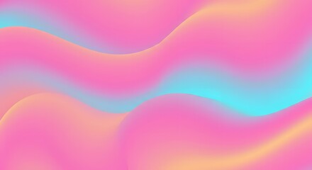 Vibrant abstract background featuring a fluid gradient of pink, blue, and orange. Smooth, wavy, and colorful liquid mesh illustration for modern design.