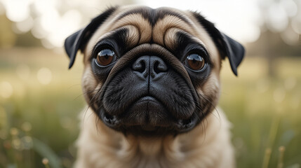 Obraz premium close up of a pug dog's face