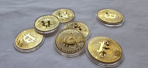 coins on a white background