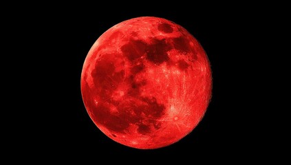 Full blood red moon, isolated